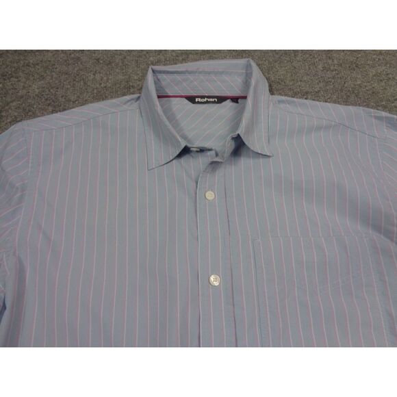 Rohan Shirt Mens M Blue Pink Striped Long Sleeve Performance Worldview - Picture 2 of 10
